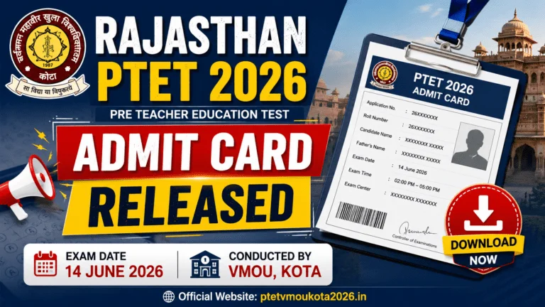 Rajasthan PTET Admit Card 2026